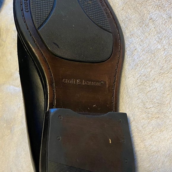 Croft & Barrow Men's Core Technology Black Leather Loafer Shoes Size 9 1/2 Med - Picture 9 of 10